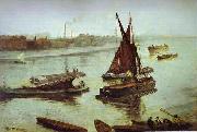James Abbott Mcneill Whistler Old Battersea Beach France oil painting artist